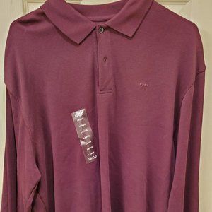 Izod Mens Luxury Sport Long Sleeve Polo LARGE